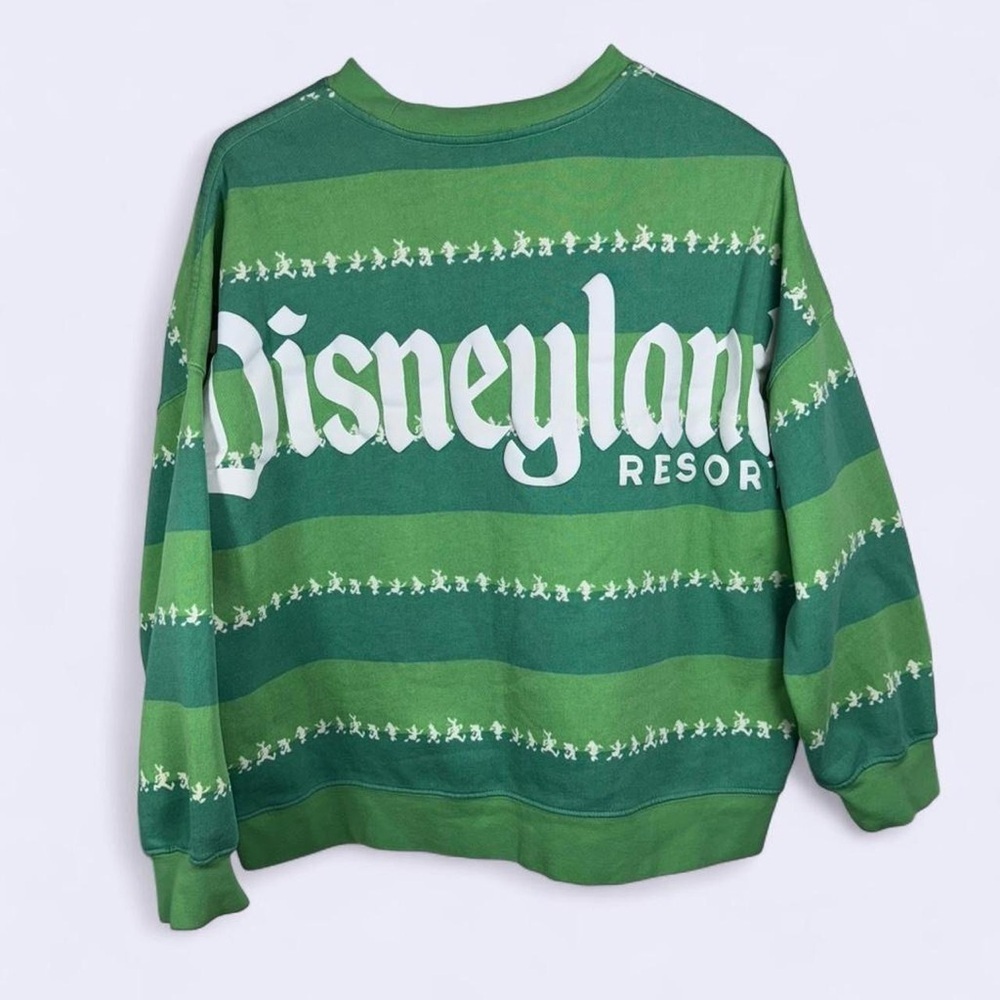 Disney Parks Disneyland Resort Green Striped Crewneck Sweatshirt Size M